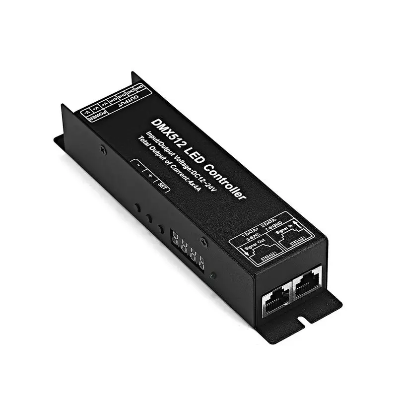 DMX512 4 канала 16A светодиодный декодер DC12V 24V DMX 512 контроллер LED RGB RGBW цифровой дисплей