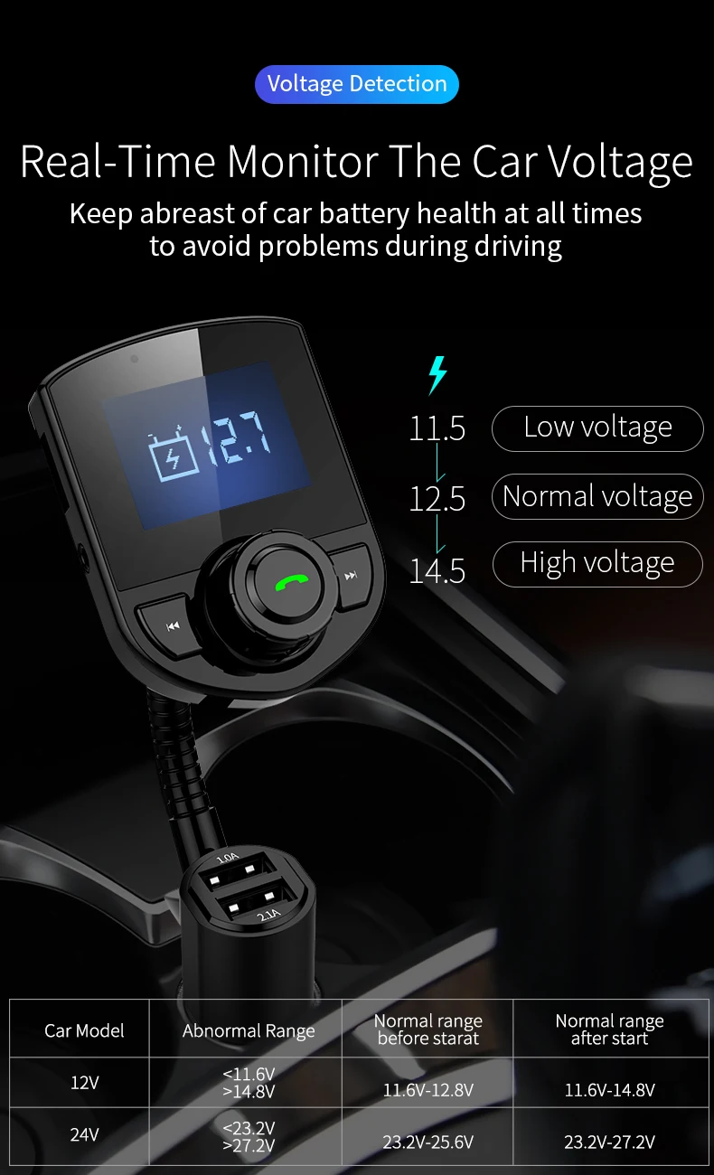 Автомобильный Bluetooth громкой связи MP3-плеер Телефон к радио FM-передатчик BT52 |