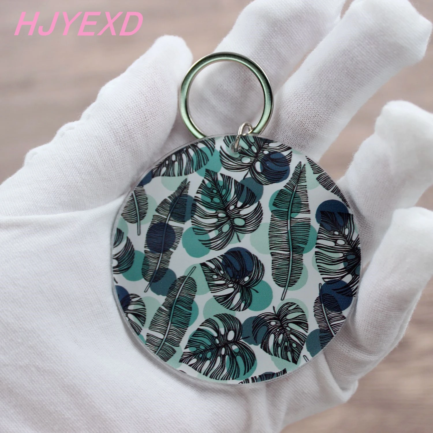 (5pcs/lot) 63.5mm Clear Acrylic Keychains 2.5&quot Circle Flamingo Keychain Monstera Leaf Tower Monogram Gift-KC007 | Украшения и