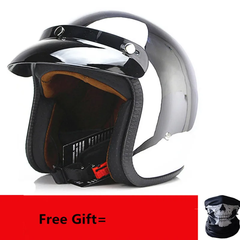 New arrival helmets open face 3/4 helmet personalized mens womens vintage retro motorcycle cascos de motociclistas helmets gold - Цвет: sliver chrome