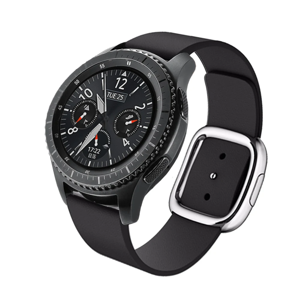 22 мм Современная застежка ремешок из натуральной кожи для huawei часы GT samsung Galaxy Watch 46 MM браслет ремешок для наручных часов для Шестерни S3 браслет