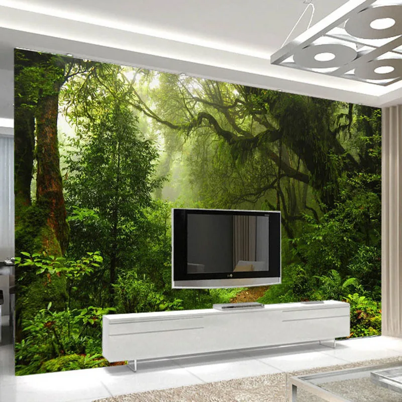 

Large Custom Mural Wallpaper For Wall 3D Primeval Forest Modern Living Room Sofa TV Background Photo Wallpaper Home Decor Fresco
