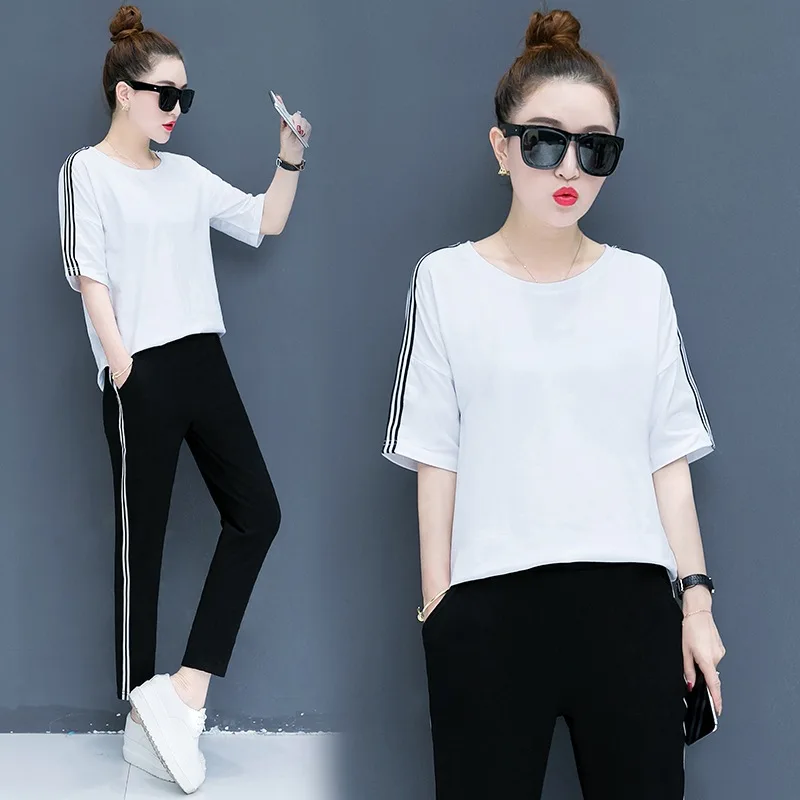 Fashion suit female 2018 spring and summer new two-piece Slim thin fashion jacket casual clothes T37 |