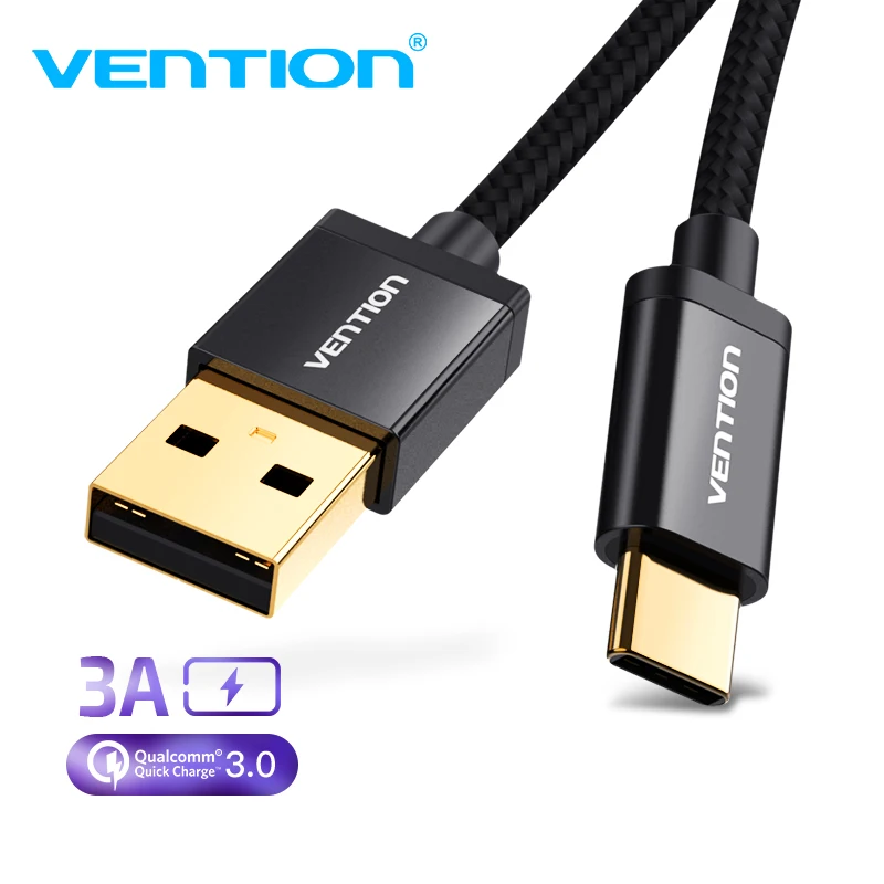 Кабель Vention usb type-C кабель передачи данных для быстрой зарядки для samsung Galaxy S9 S8 Xiaomi huawei one plus 5t 6 USB C зарядный кабель