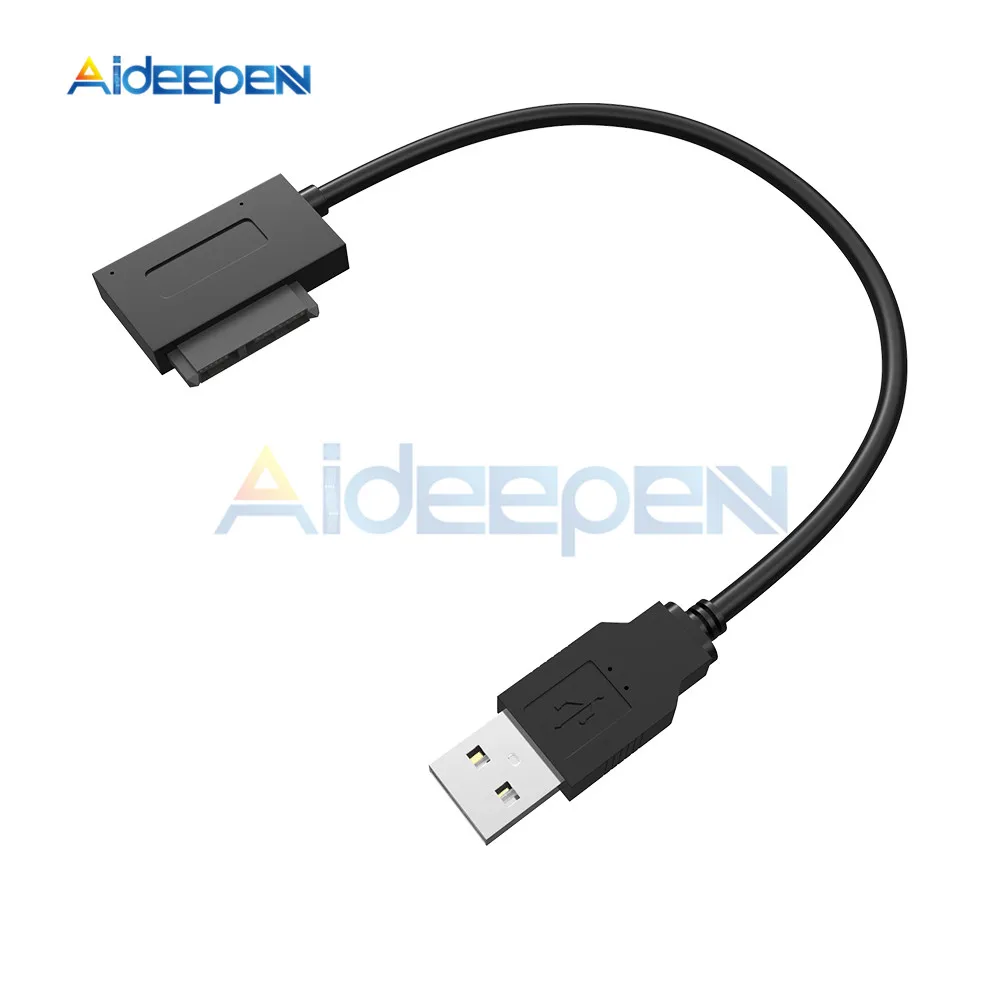 USB 2 0 к Mini Sata II 7 + 6 13Pin адаптер конвертер кабель для ноутбука CD/DVD ROM Slim Drive 35 см черный