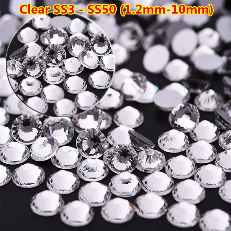 Акция высшего качества SS3 SS50 swarovsky ногти ss3 прозрачный кристалл cristales para Унас strass