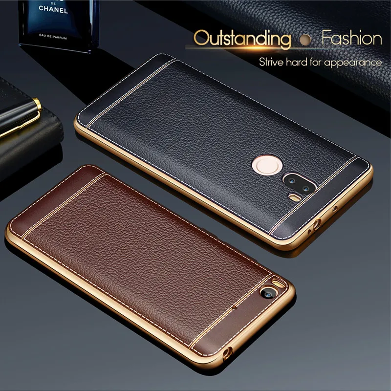 YKZ Cover for Xiaomi redmi 4x Case Soft Silicone For note case Black Shockproof Plating Side Y35 |