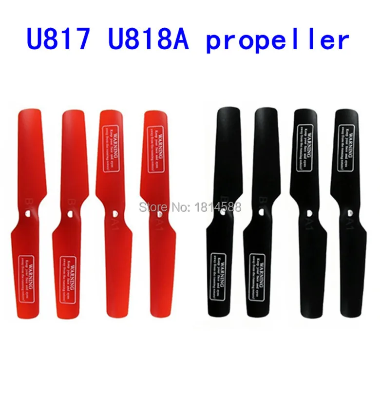 UDI u817 u817c u817a u818a Запчасти для радиоуправляемых вертолетов с дистанционным управлением Квадрокоптер с красным + черным лезвием винтовой модели u817c
