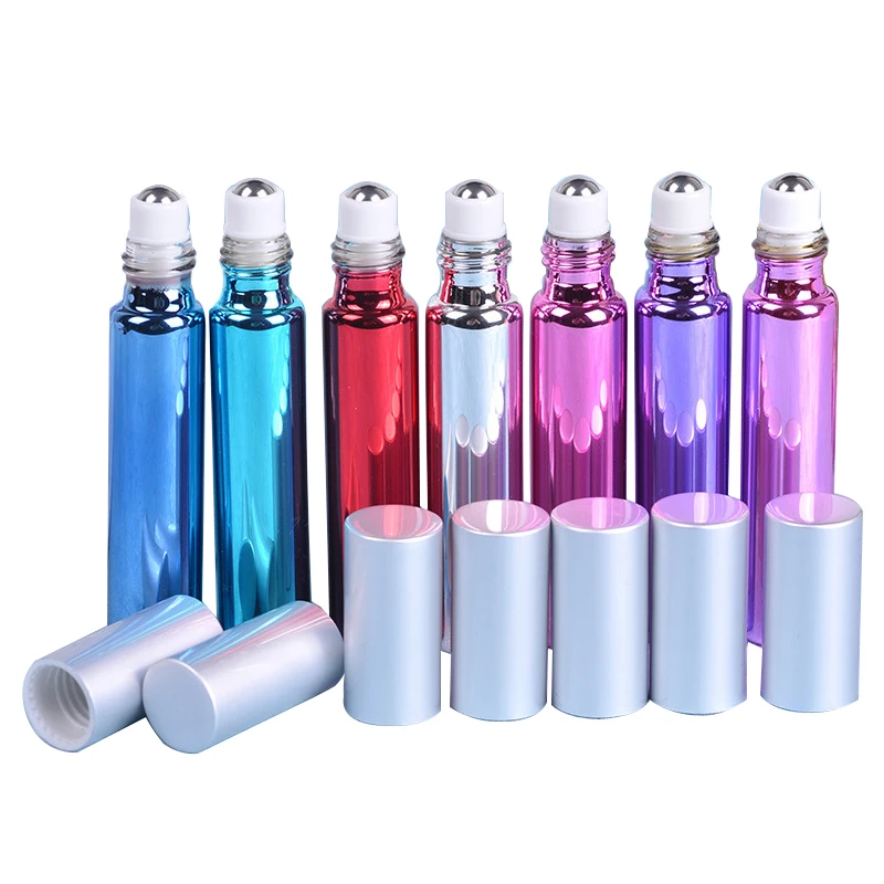 

10ml UV Glass Roll-on Essential Oil Perfume Bottle Portable Mini Roller Ball Refillable Bottles Empty Cosmetics Container Travel