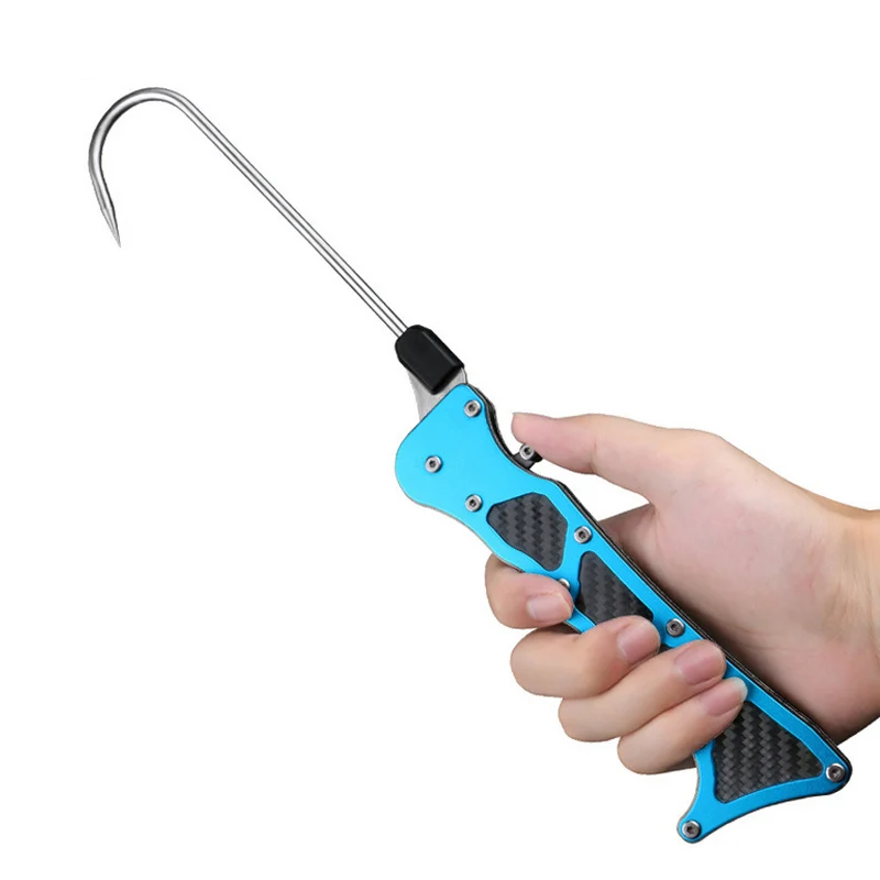 

Telescopic Carp Fishing Gaff Ocean Boating Lip Grip Holder Fish Gripper Grip Aluminum Alloy Spear Hooks Control Accessories Tool