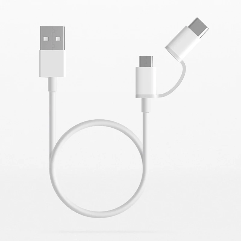 Оригинальный кабель Xiaomi 2 в 1 Micro USB Type C для быстрой синхронизации и зарядки 100 см/30
