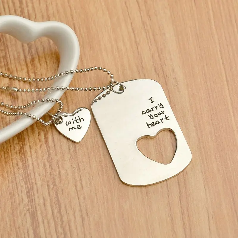 Оптовая продажа романтическое модное ожерелье с надписью I carry your heart with me кулоном
