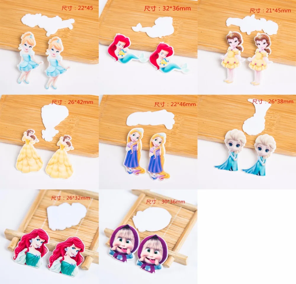 Каваи детская фигурка Анны мультяшная Ариель принцесса Русалочка плоский задник