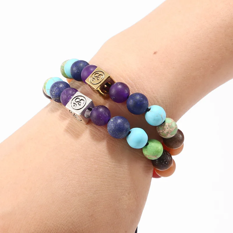 Браслет для женщин и мужчин квадратный из натурального камня 8 мм | Украшения