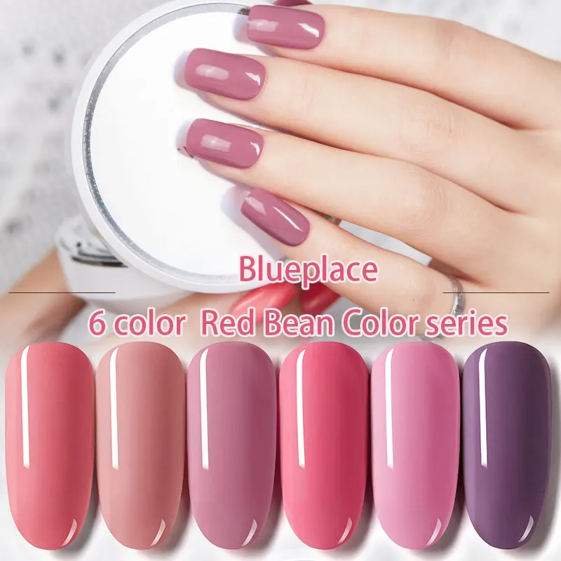 Hot Sale 1PC Blue Place 8ml Red Bean Nail Gel Polish Shiny Vanish Lacquer UV LED Lamp 120 Colors Soak Off Cosmetics Manicure | Красота и