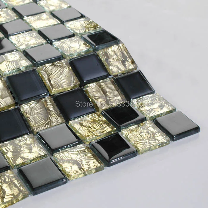 Кристалл стекло плитка спинка умывальника черный мозаика плитки зеркало кухня