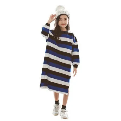 

Cotton Mother And Daughter Clothes Large Size Loose Stripe Dresses Long Sleeve Casual Mom And Daughter Dress Family Look Outfits