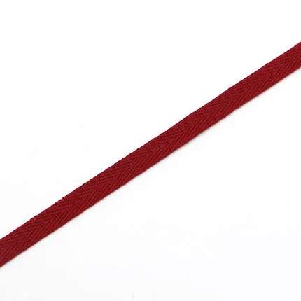 wine red Лента 10 мм саржевая хлопчатобумажная тесьма косой ленты ручной работы тесьма 50 ярдов рулон для рукоделия заколки для волос аксессуары для шнурков - Цвет: wine red