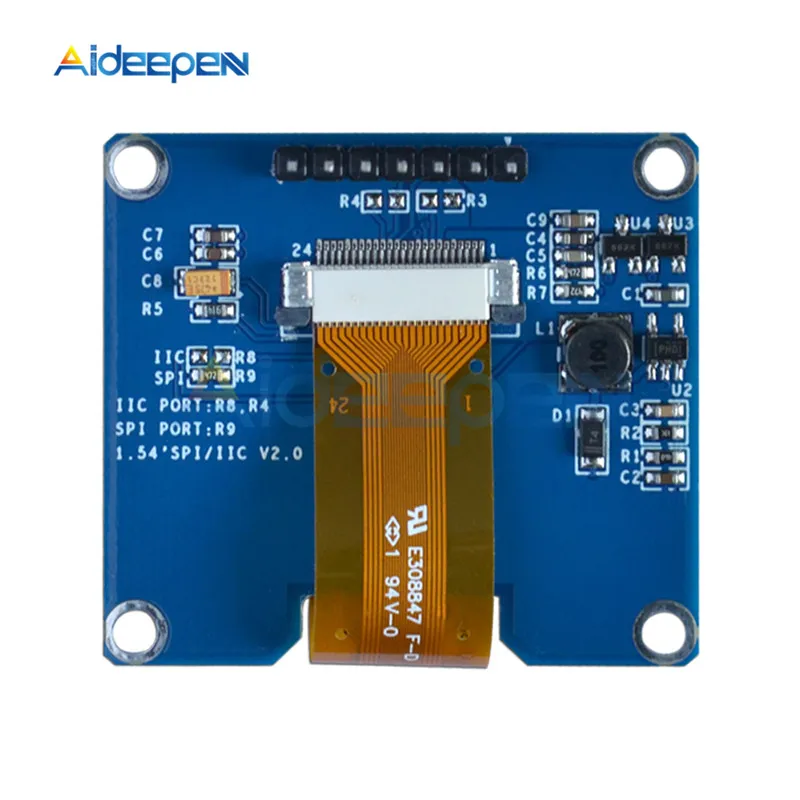 Модуль OLED дисплея SSD1309 1 54 дюйма 128x64 SPI IIC I2C плата экрана 3 5 В совместима с SSD1306 для