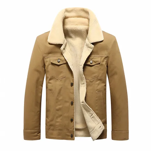 khaki DAVYDAISY Плюс Размер M-5XL Мужская Куртка Мужчины Предупреждают Меховой Воротник Мужской Тактический Флисовые Куртки Причинно Верхняя Одежда Пальто JKI05 - Цвет: khaki