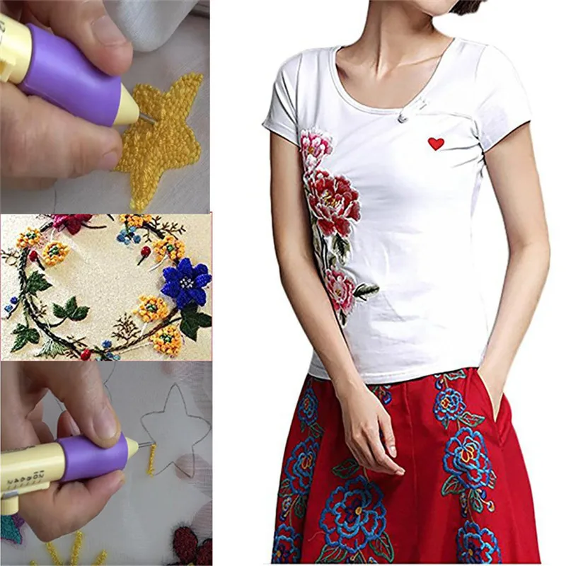 

KOKNIT Magic Embroidery Stitching Punch Needle Tool Set Knitting Kit 50pcs Mix Colors Embroidery Threads Cross Stitch Sewing Set
