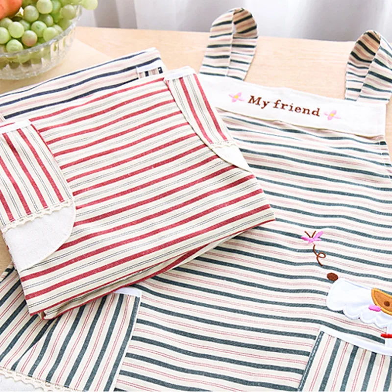 Kitchen anti-fouling apron Simple cotton and linen work shoulder-strap home | Дом и сад
