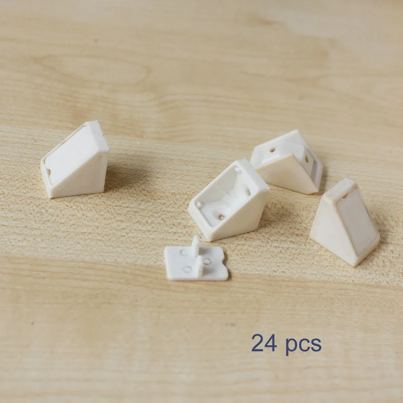 24 шт угловая скобка белый пластиковый шкаф полка|corner brace|cupboard shelf supportplastic corner braces |