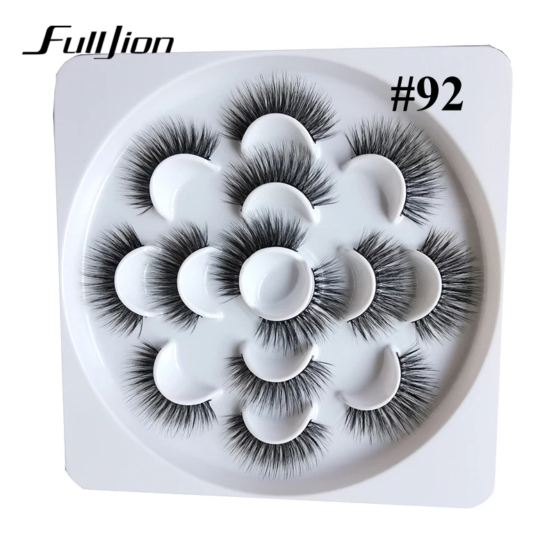 Fulljion 7Pair 3D Faux Mink Lashes Natural Hair False Eyelashes Long Wispy Fake Artificial Extensions Makeups Beauty Tool | Красота и
