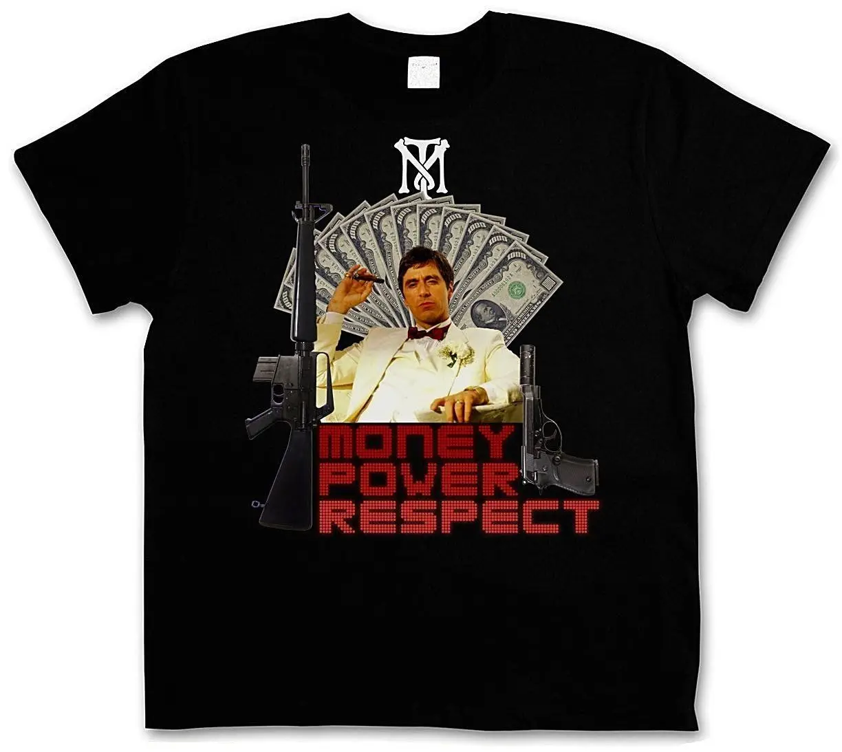 Футболка SCARFACE Money Power Respect крутая Повседневная мужская футболка унисекс новая