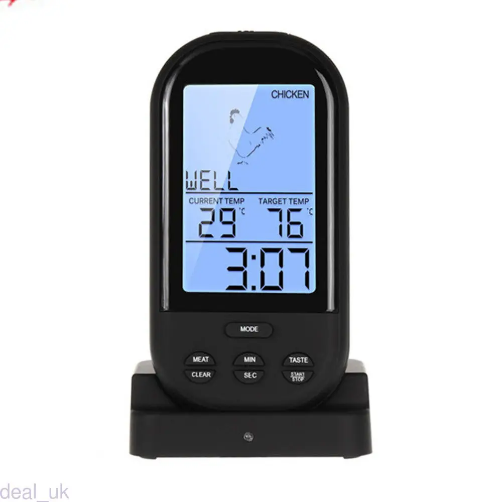 ЖК пульт дистанционного управления беспроводной термометр для барбекю с зондом