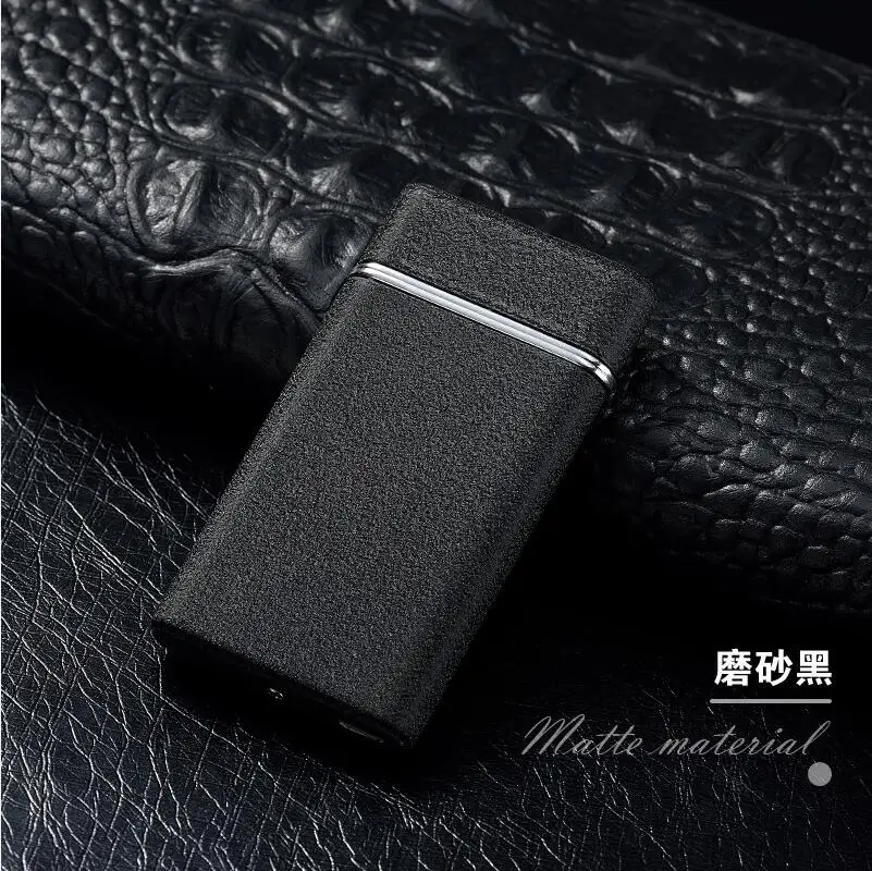 Новинка, двойная дуговая зажигательная зажигалка, usb зарядка, импульсная зажигалка, ультратонкая металлическая ветрозащитная электронная зажигалка