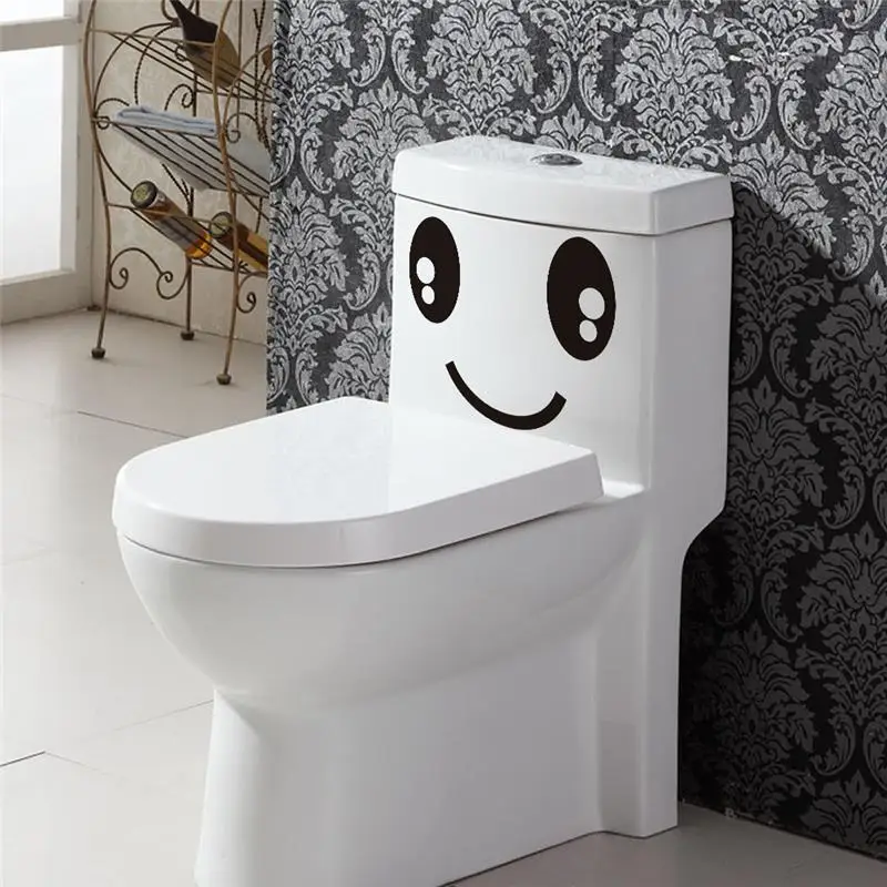 Бесплатная доставка наклейки на унитаз Улыбка глаз украшение для дома