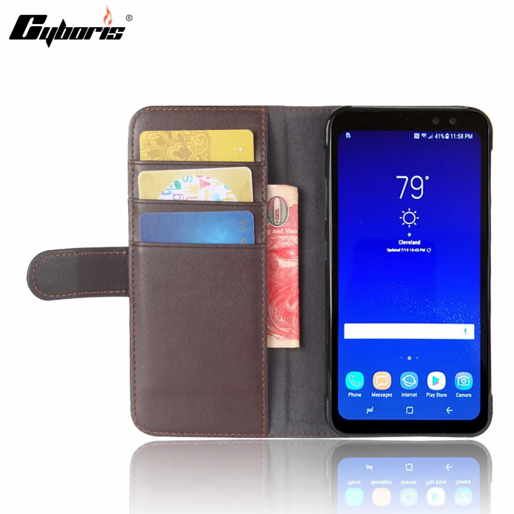Чехол книжка CYBORIS из натуральной кожи для Samsung Galaxy S8 Active G892A 5 8 дюйма| |