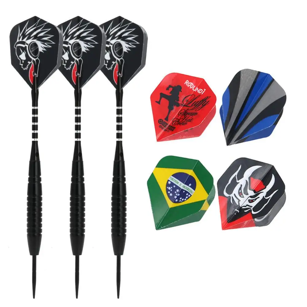 

set of 3 Steel Tip Nickelplated Darts 22g Grooved Alu Shafts 2D Flights