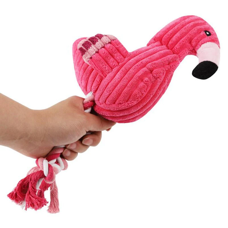 Длинные Домашние животные собака игрушки Pet Puppy Flamingo Птицы Плюшевые Звук Собака