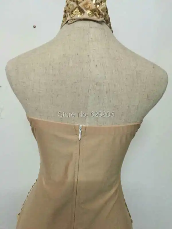 Gold Sequins Bodysuit Flashing Two-piece Outfit Shining Sexy Birthday Party Costume Celebrate Show Women Evening Dance Wear