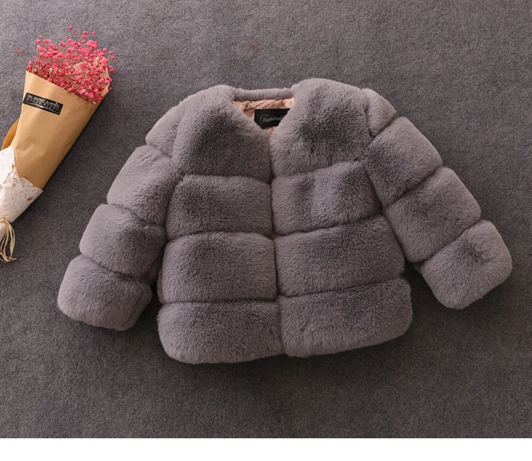 Winter Girls faux fur Coats fashion Children winter Jackets for girls clothes Kids Outerwear fur Jackets warm princess coat