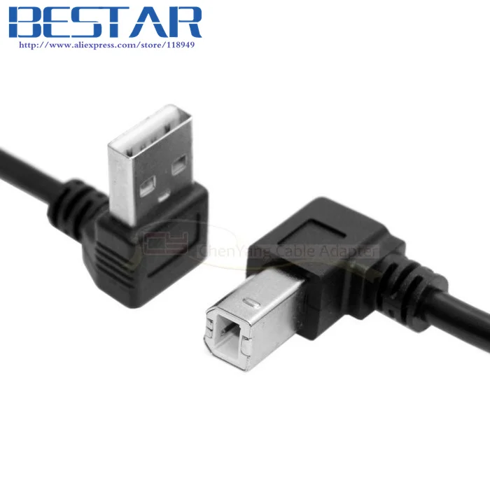 Вниз Угловой USB 2 0 USB2.0 A мужчина к B папа вверх 90 градусов принтер сканер HDD кабель 35