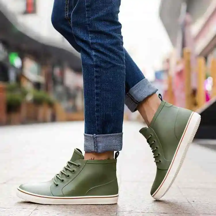 Yd ever мужские резиновые сапоги водонепроницаемые мужская обувь на платформе