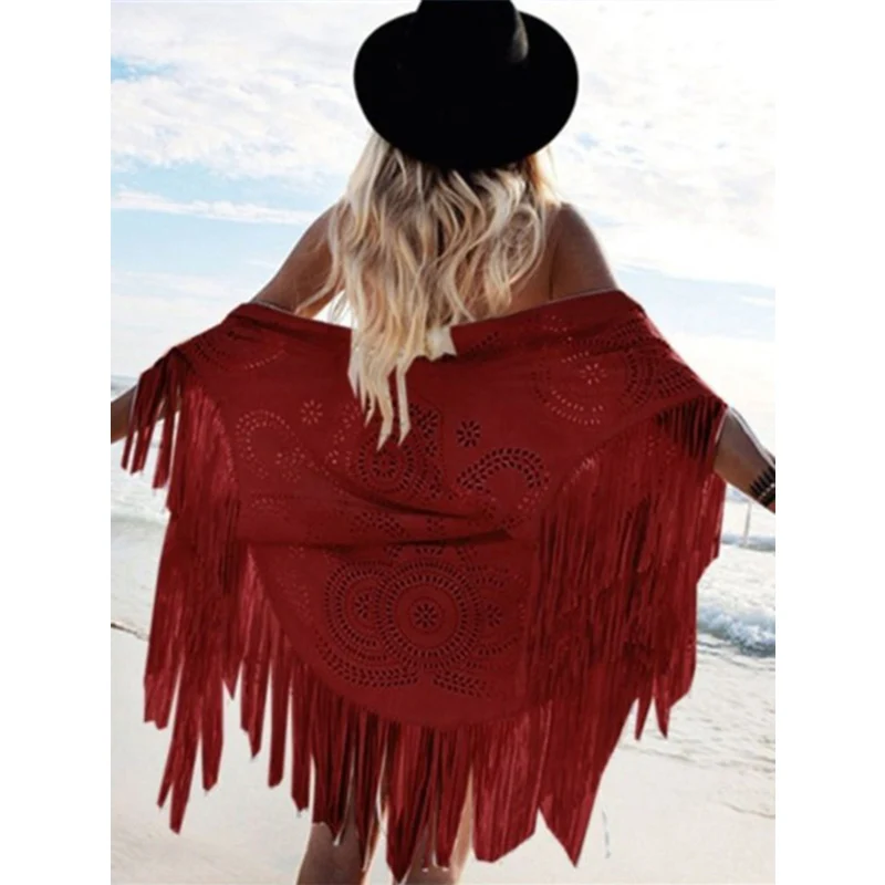 Новая женская мягкая шаль из искусственной замши с бахромой шарфы одноцветная