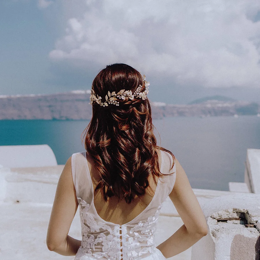 Лавровый листок Le Liin Золотая греческая женская свадебная тиара-ободок Корона свадебный аксессуар Богини Золотой венок.