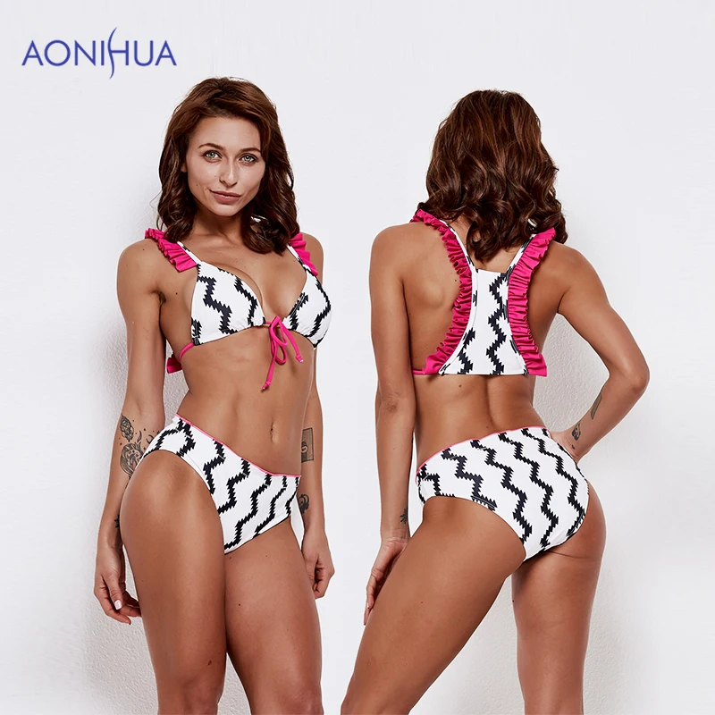 Сексуальный комплект бикини AONIHUA из двух предметов купальный костюм в полоску