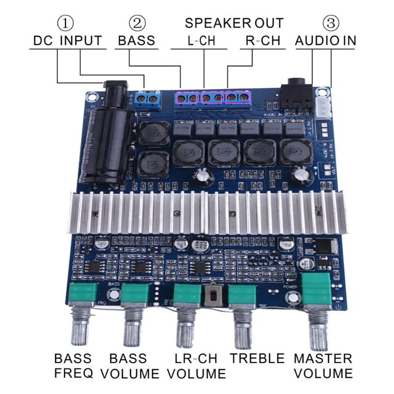 Tpa3116 усилитель сабвуфера доска 2 1 канал высокой мощности Bluetooth 4 аудио Dc12V-24V 2x50 Вт +
