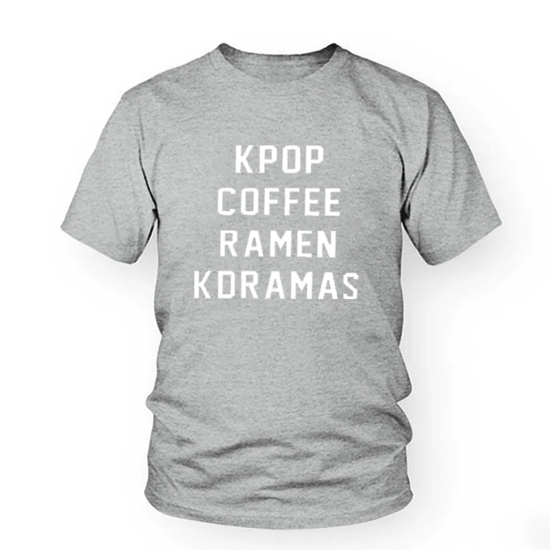Модная футболка унисекс Kpop кофе рамен Kdramas уличная одежда в Корейском стиле