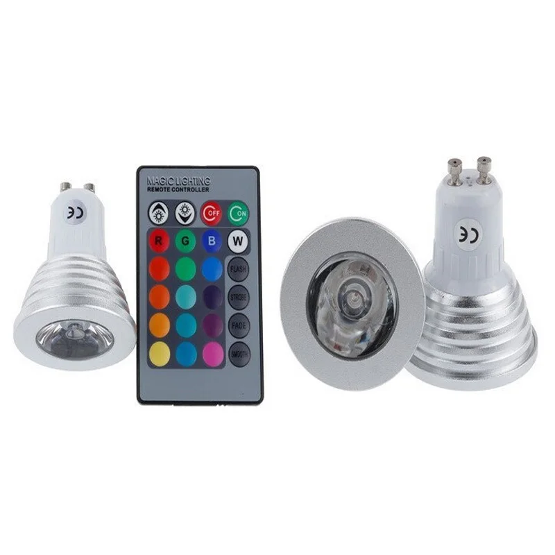 Free shipping 10pcs/lot 5W RGB Lamp 16type colors GU10 AC95-265V LED Light Spotlight Bulb with Remote Controller | Лампы и освещение