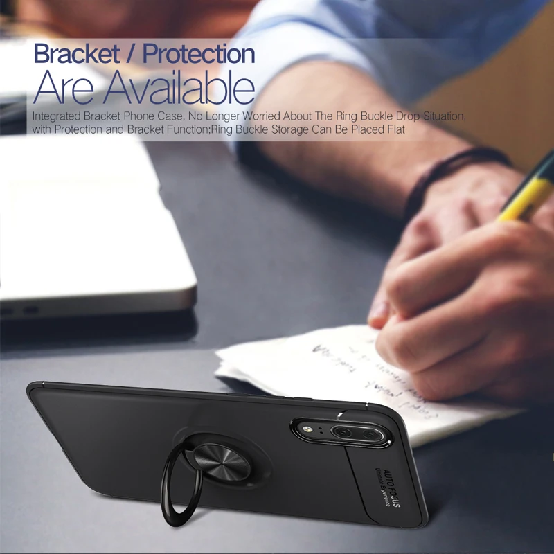 For Huawei P20 Pro Case Magnetic Finger Ring Holder Cover Lite Soft Silicone TPU Back | Мобильные телефоны и аксессуары