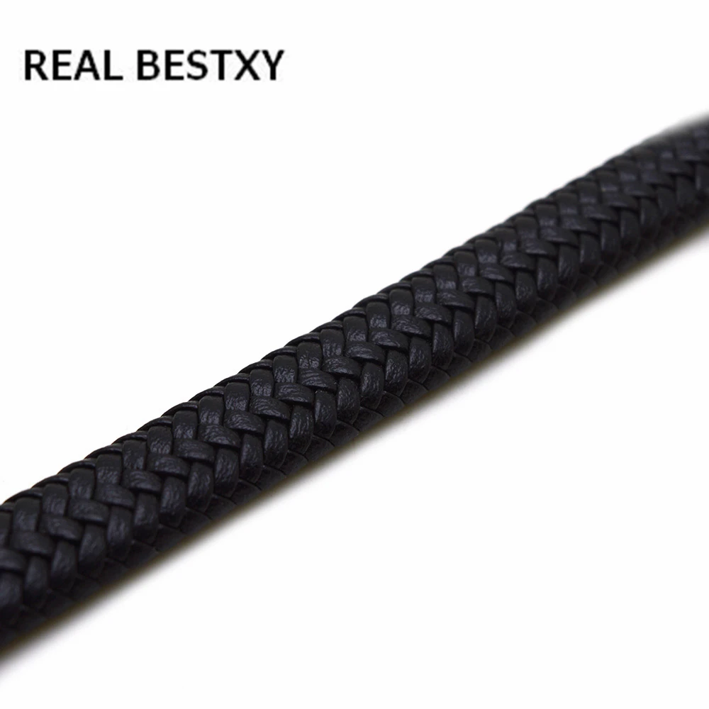 Настоящий BESTXY, 1 м/лот, 12x6 мм, с плоской задней частью, Плетеный кожаный шнур для изготовления браслетов, аксессуары для ювелирных изделий diy