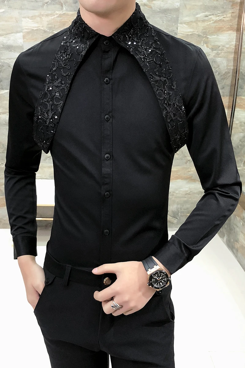 M ~ 3XL! Горячая новинка Мужская одежда модное индивидуальное кружевное украшение
