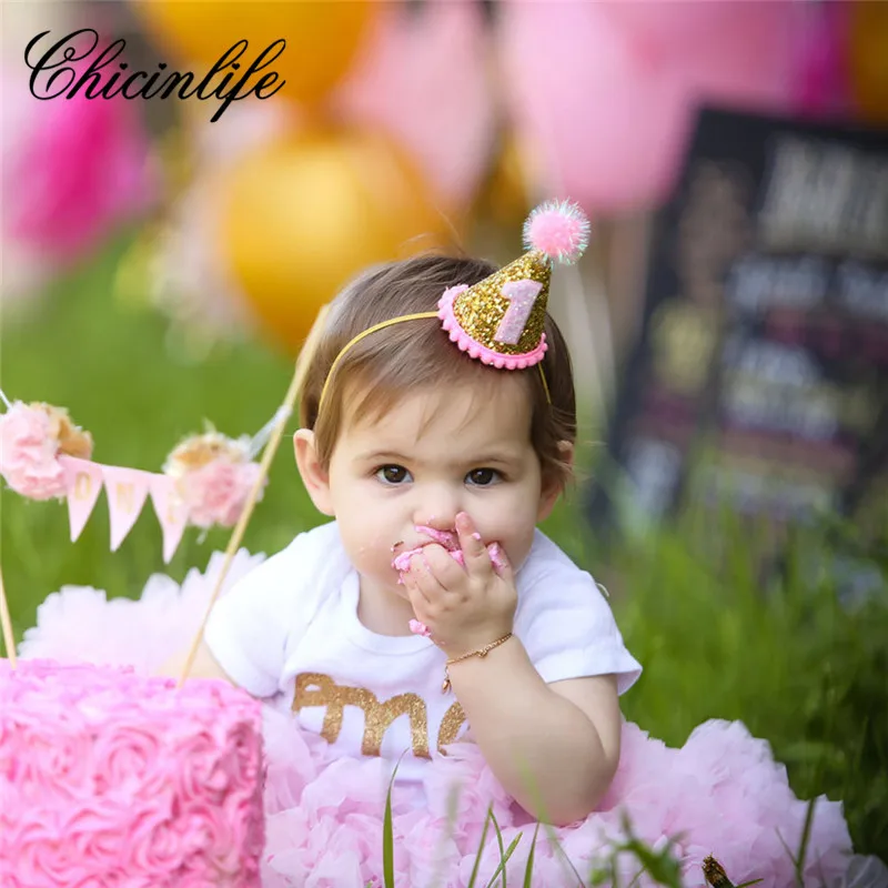 Chicinlife Baby Girl Happy 1/2/3 шляпа для дня рождения головная повязка Корона на голову