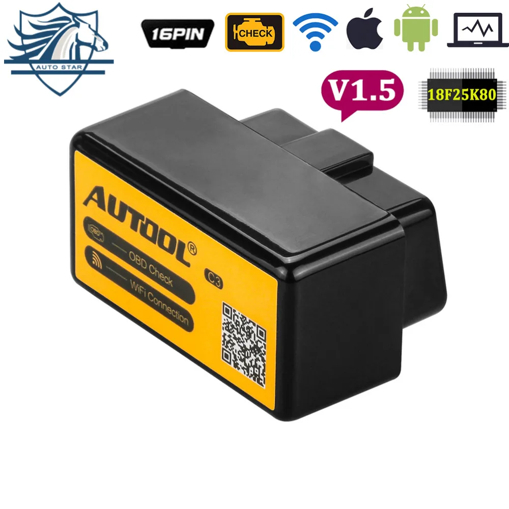 C3 ELM327 V1.5 WiFi Bluetooth OBD2 Obd II диагностический инструмент адаптер Автомобильный сканер